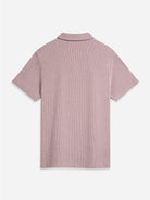 Dusty Purple Bennett Slub Waffle Polo Mens Summer Polo Shirt Slub Waffle Fabric Collared Shirt Lightweight Polo Shirt 