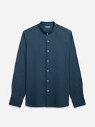 Dk Denim Aleks Linen Cotton Shirt Band Collar Linen Dress Shirt 