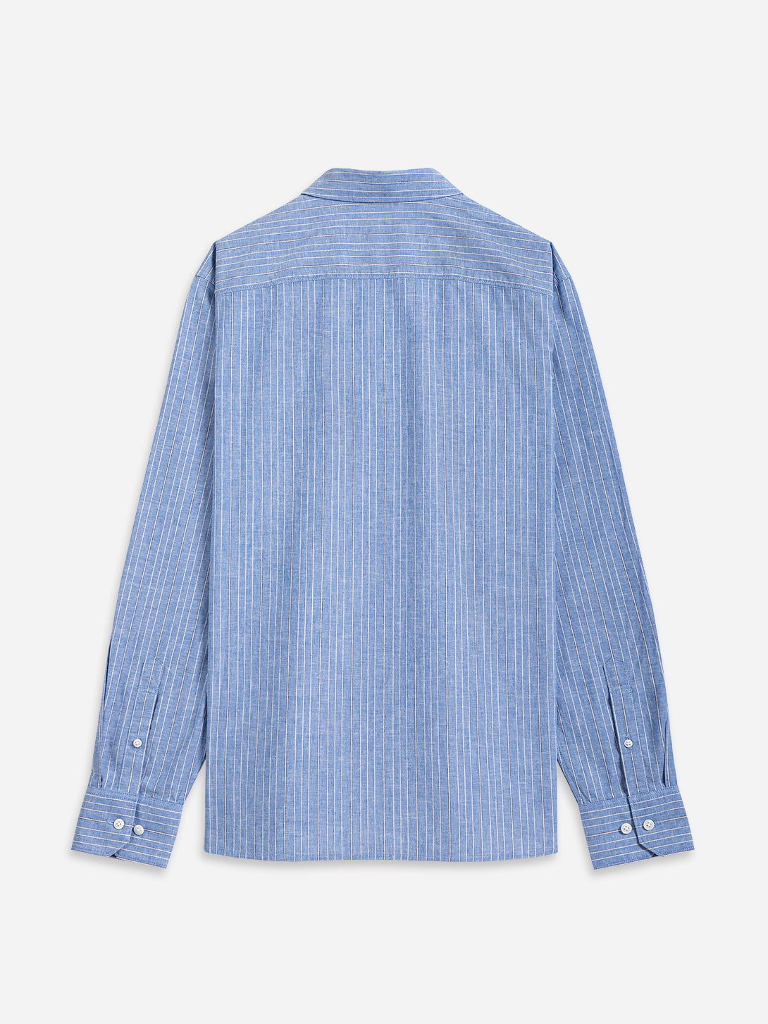 Mid Blue Stripe Fulton Stripe Shirt Mens Striped Dress Shirt Button Down Collar Pinstripe Button Down 