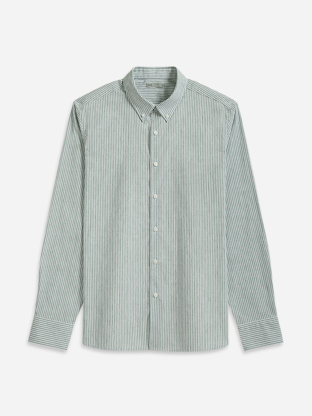 Lead/White Stripe Fulton Stripe Shirt Mens Long Sleeve Casual Dress Shirt Button Down Shirt Button Down Collar Cotton Linen Blend Shirt 