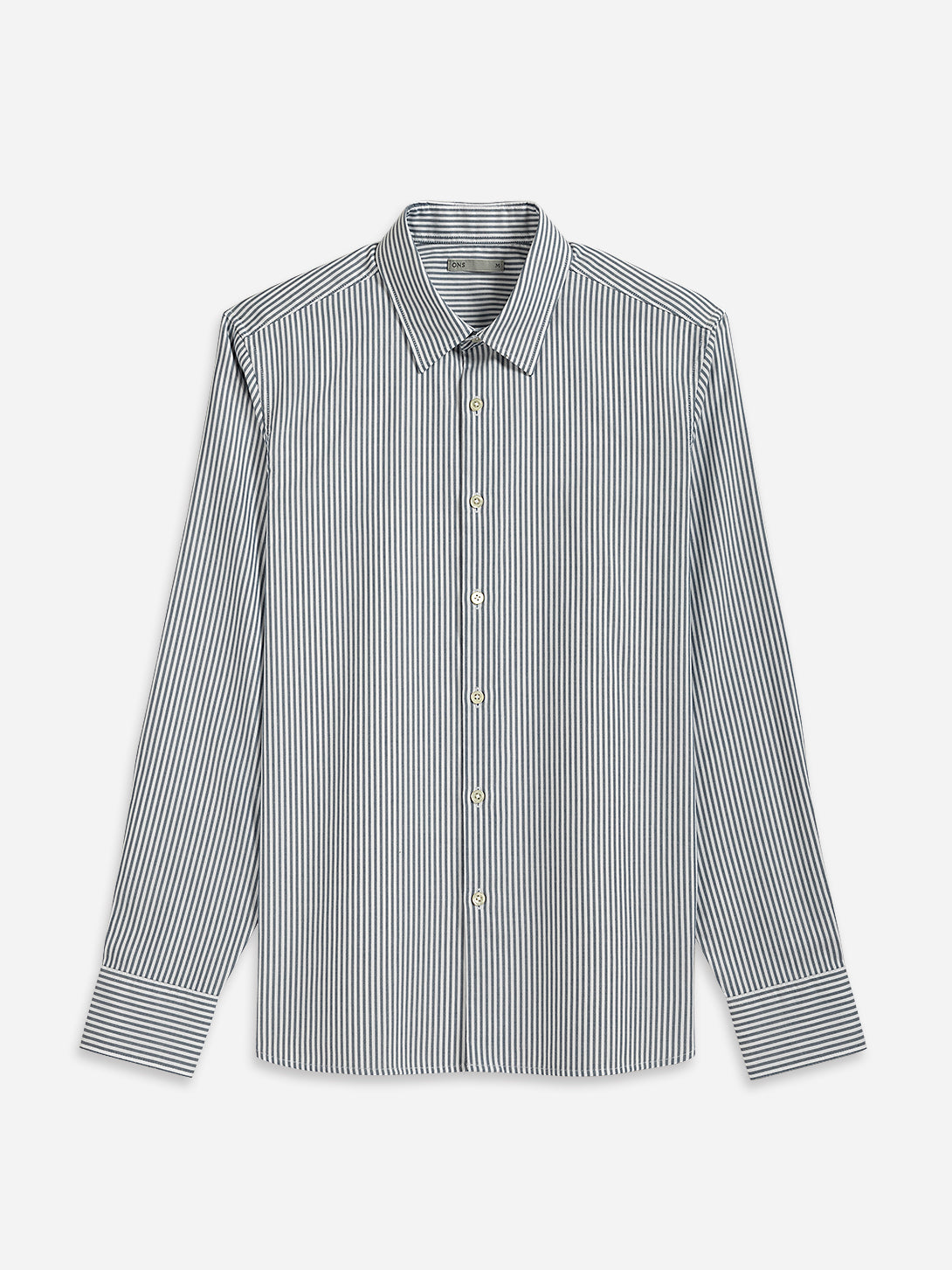 Navy/White Stripe Arik Bengal Shirt Mens Striped Dress Shirt Mens Button Up Point Collar Shirt Blue Stripe