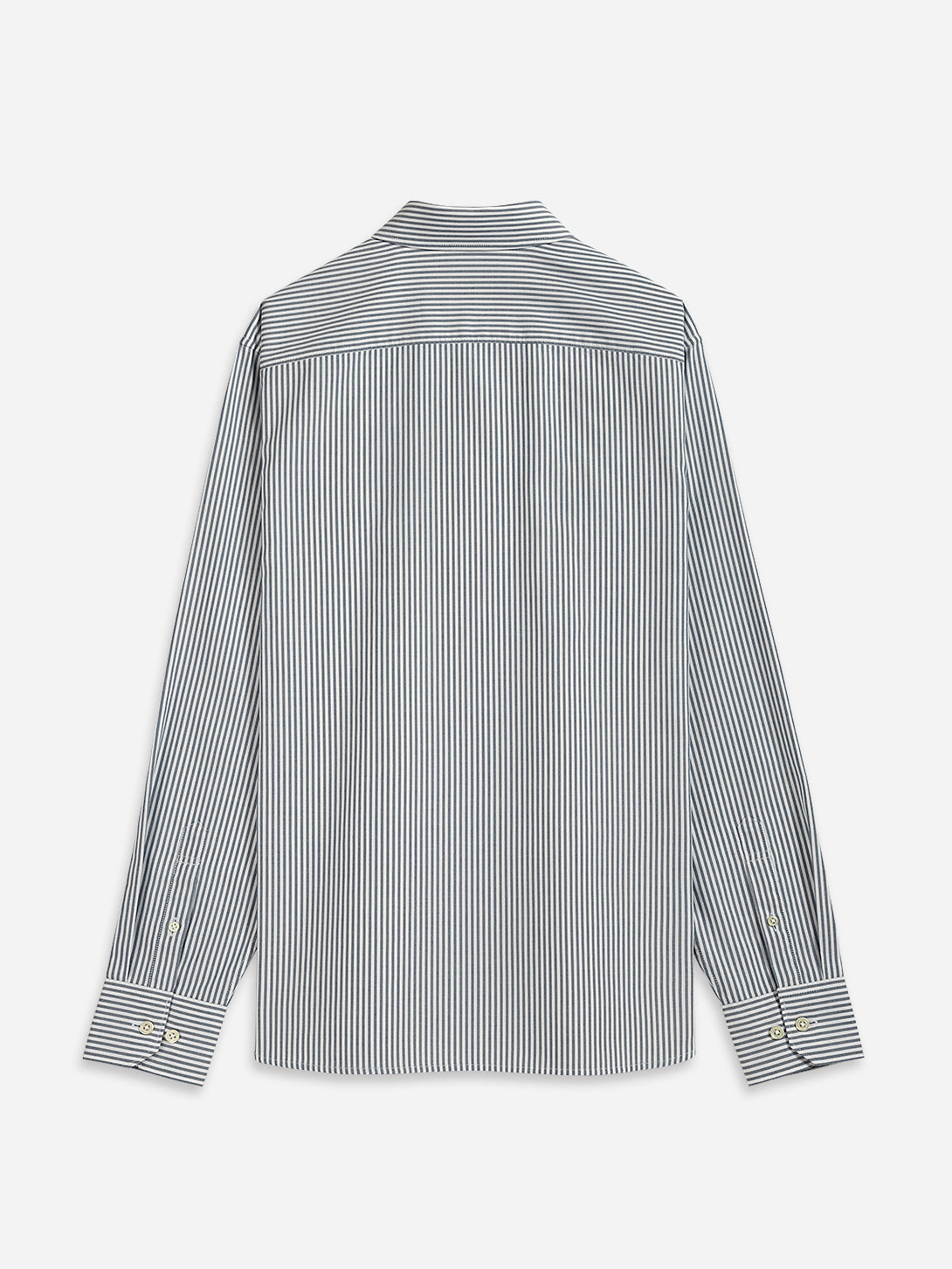 Navy/White Stripe Arik Bengal Shirt Mens Striped Dress Shirt Mens Button Up Point Collar Shirt Blue Stripe