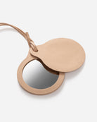 Honey Peach Pebble Mirror Charm Womens Small Mirror Accesory Leather Peach 
