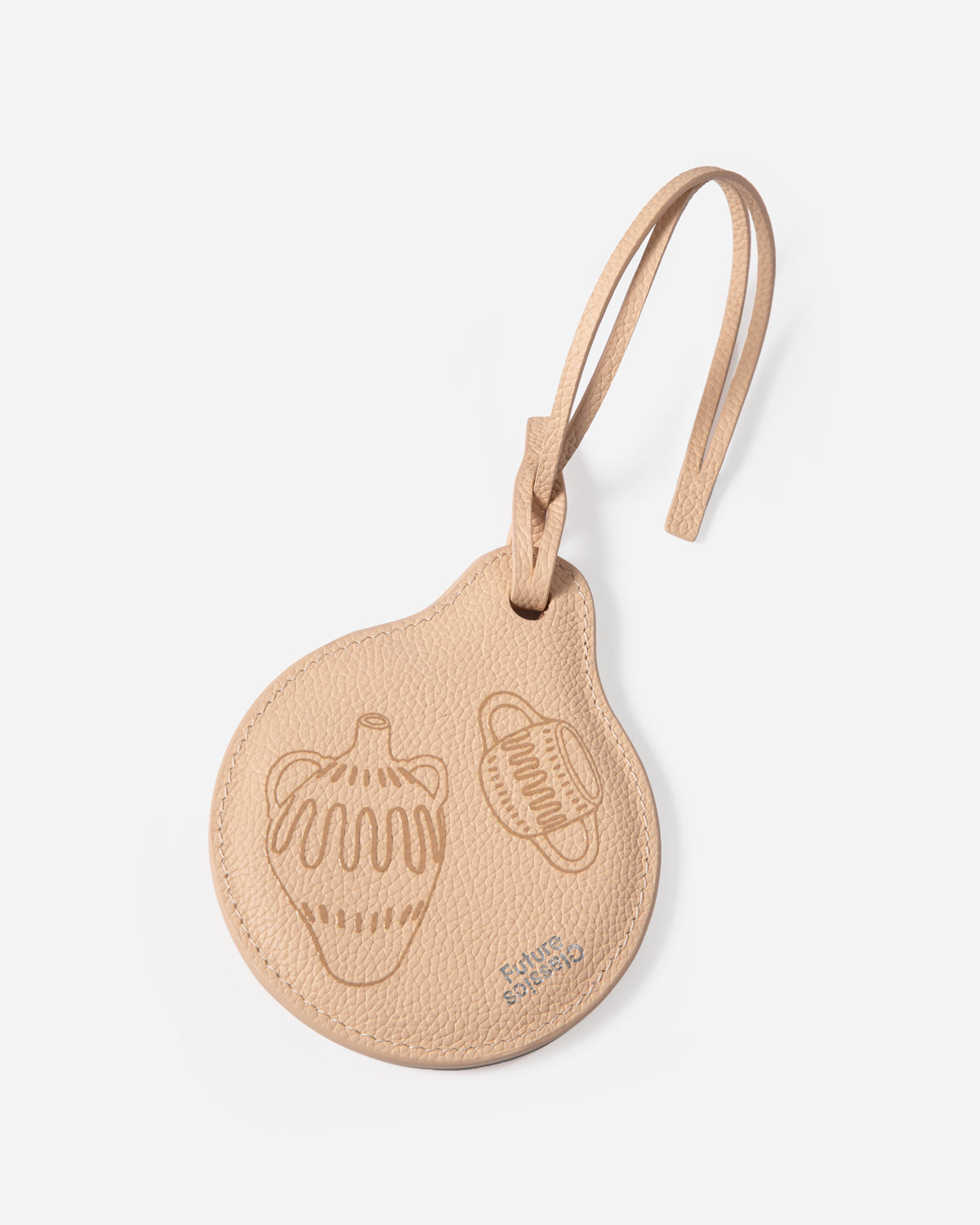 Honey Peach Pebble Mirror Charm Womens Small Mirror Accesory Leather Peach 
