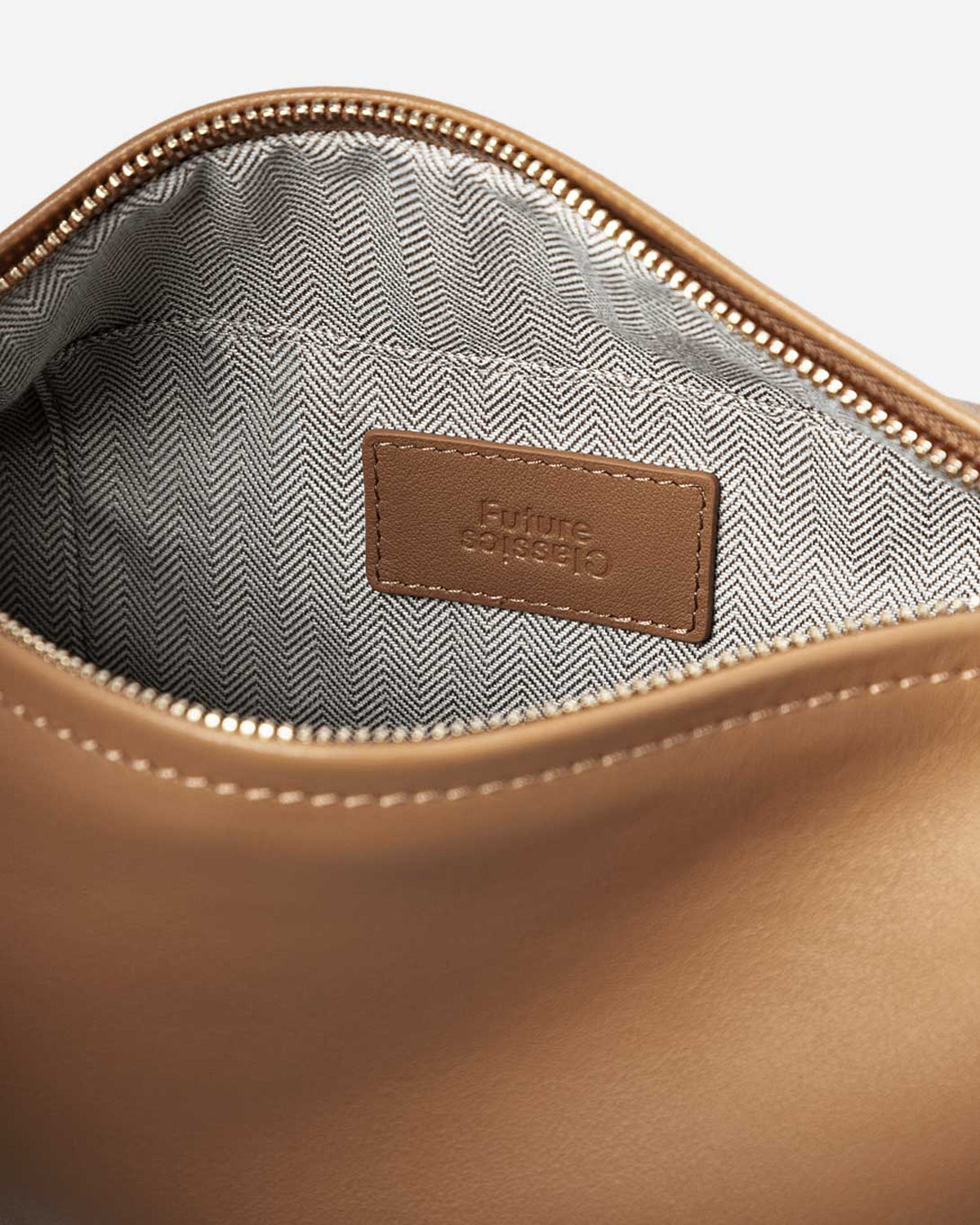 Caramel Small Loaf Nappa Crossbody Womens Small Shoulder Handbag Brown Leather Purse 