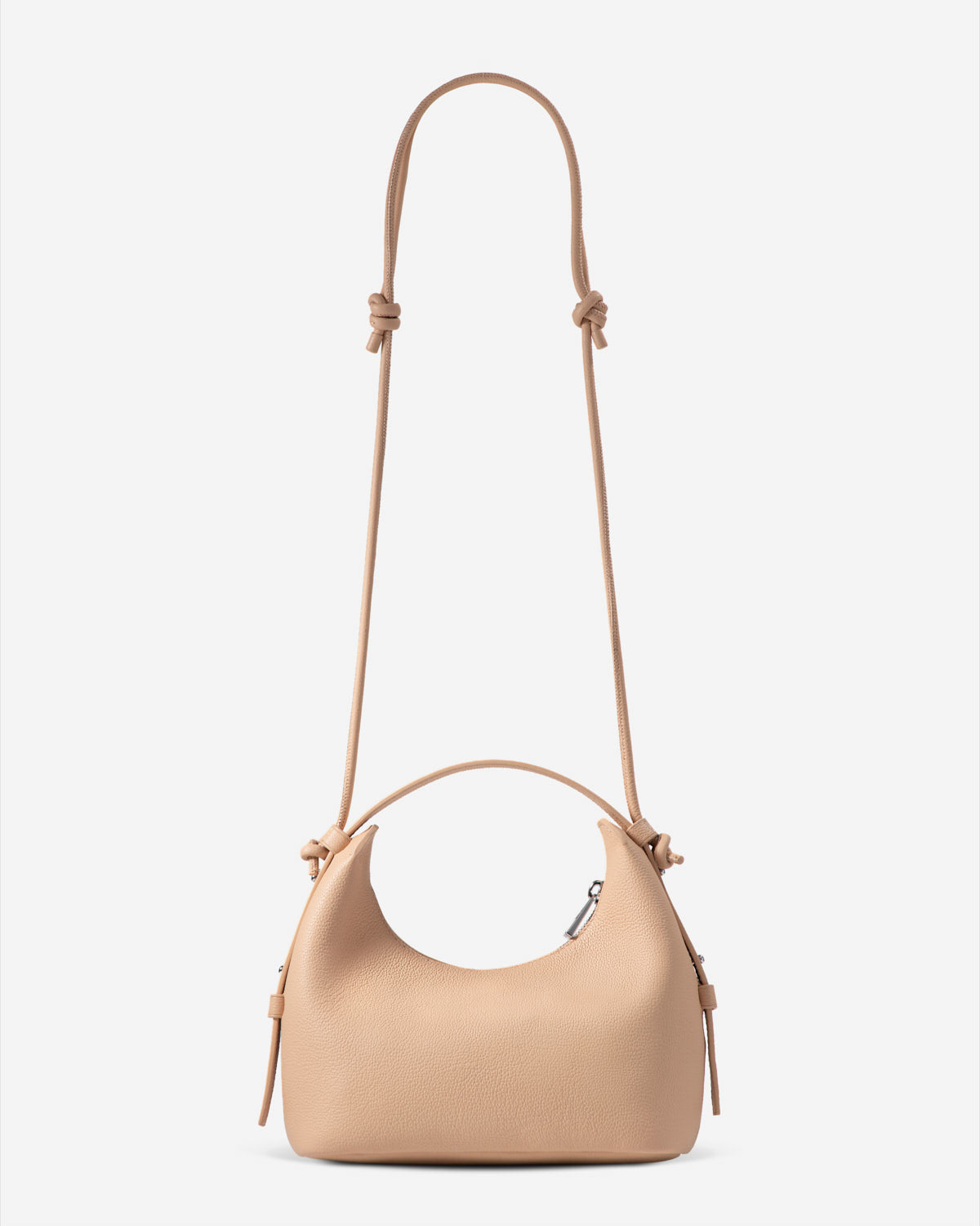 Honey Peach Mini Skate Pebble Top Handle Womens Peach Leather Hand Bag 