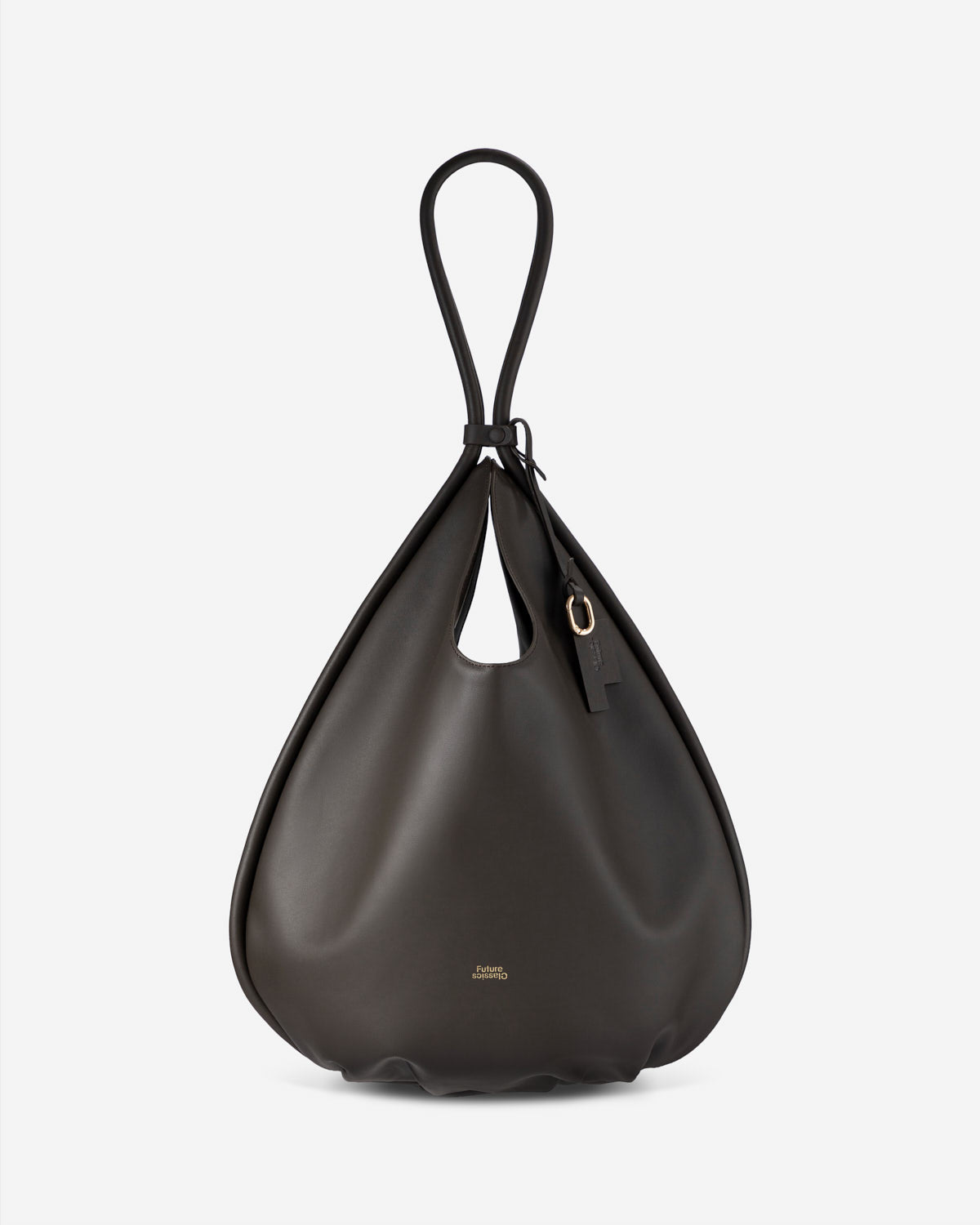 Dk Brown Large Teardrop Nappa Hobo Womens Large Brown Leather Hobo Shoulder Bag 