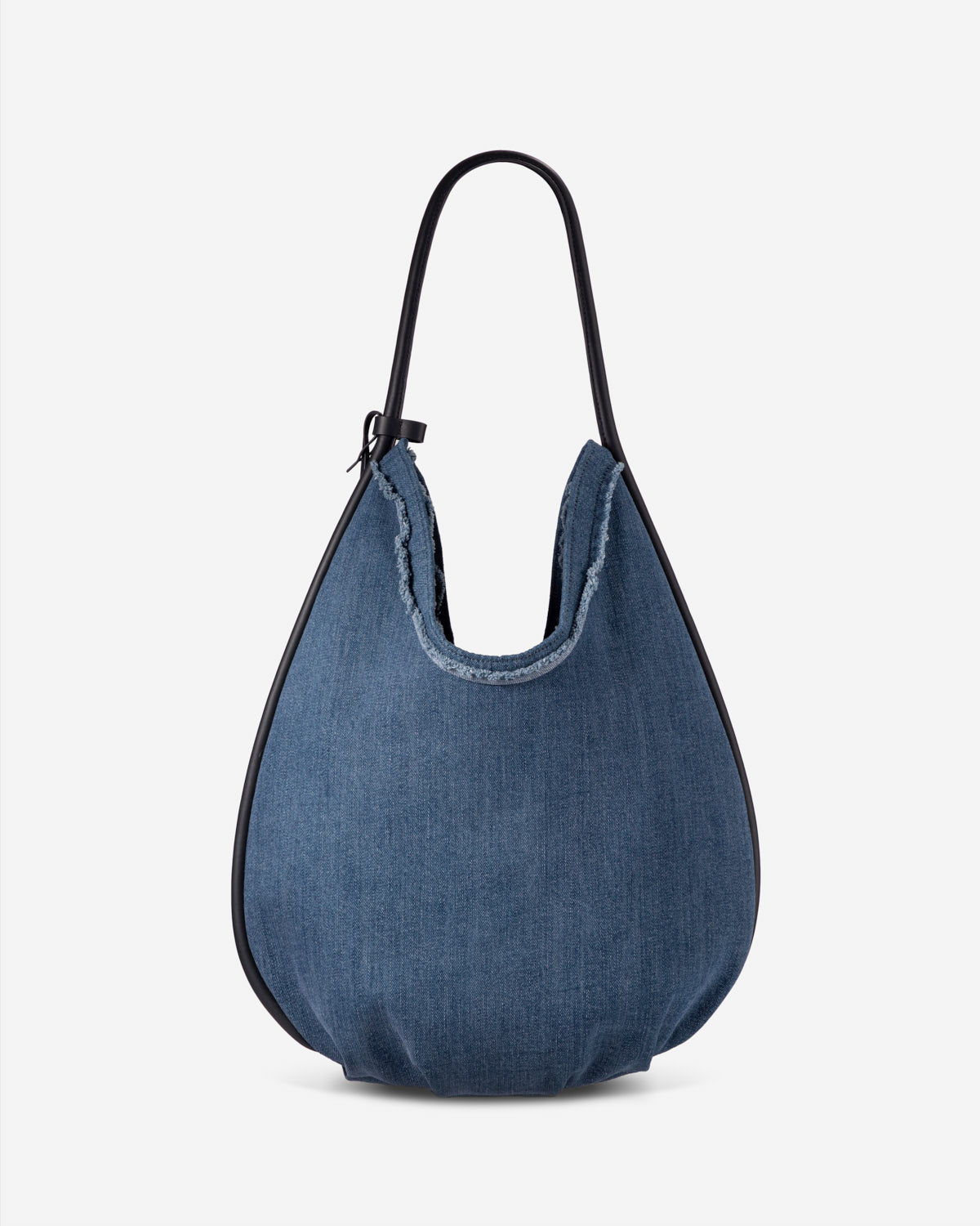 Mid Indigo Large Teardrop Denim Hobo Womens Large Shoulder Bag Denim Indigo 