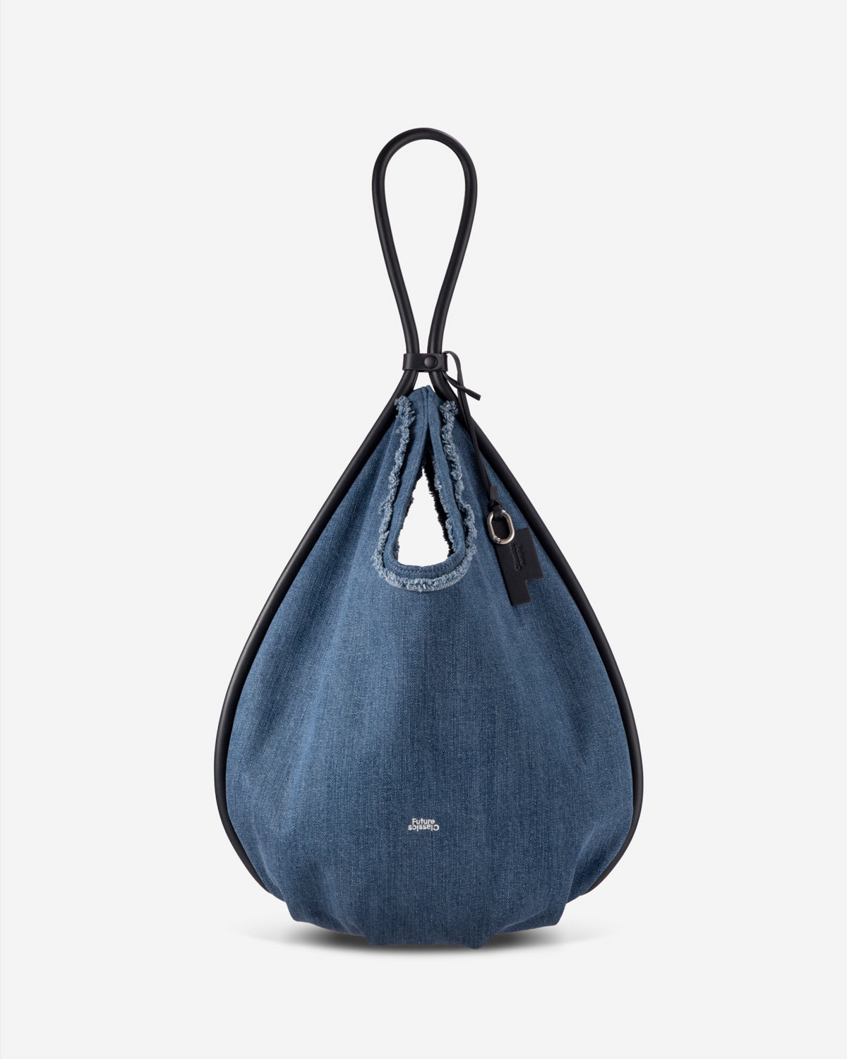 Mid Indigo Large Teardrop Denim Hobo Womens Large Shoulder Bag Denim Indigo 