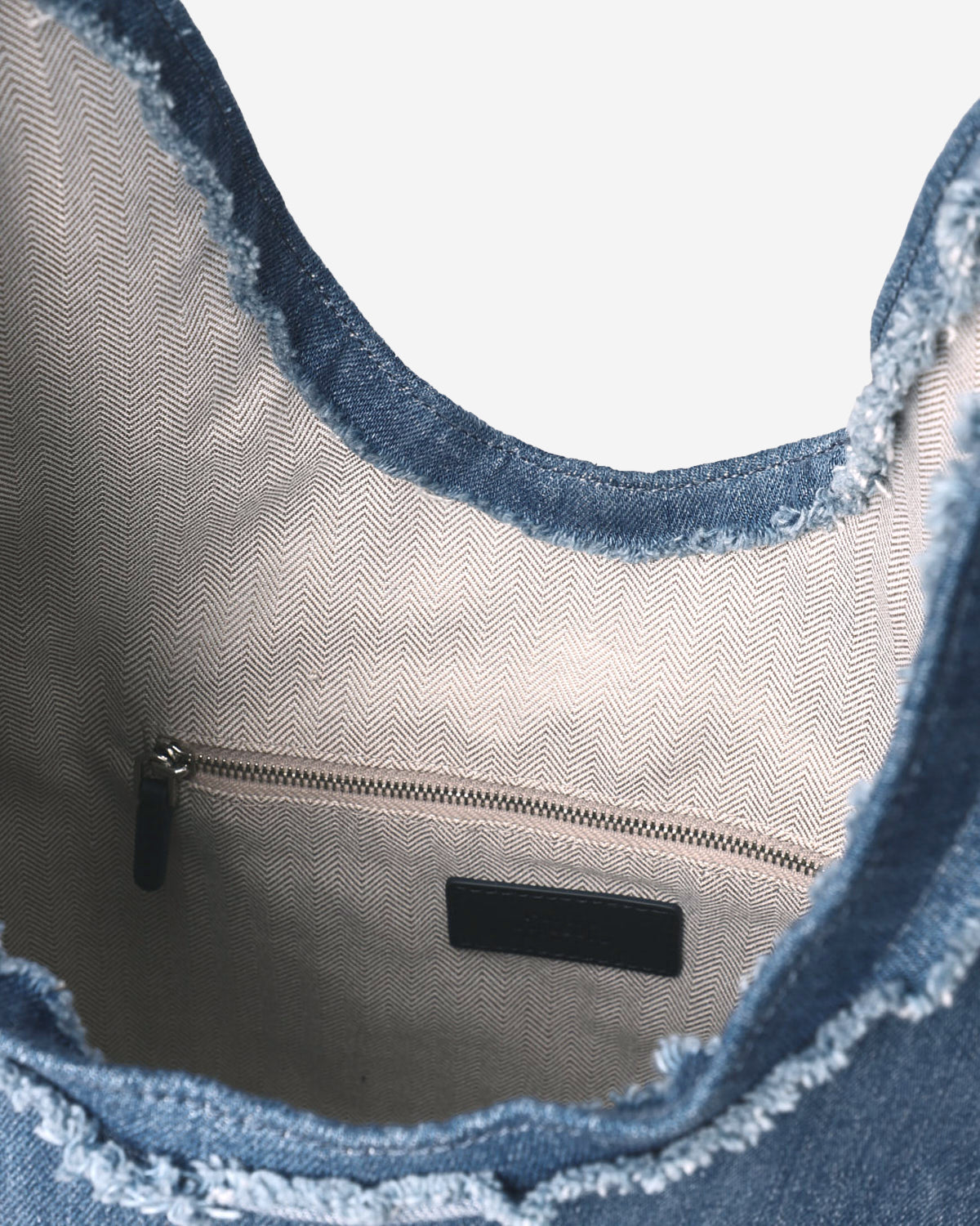 Mid Indigo Large Teardrop Denim Hobo Womens Large Shoulder Bag Denim Indigo 