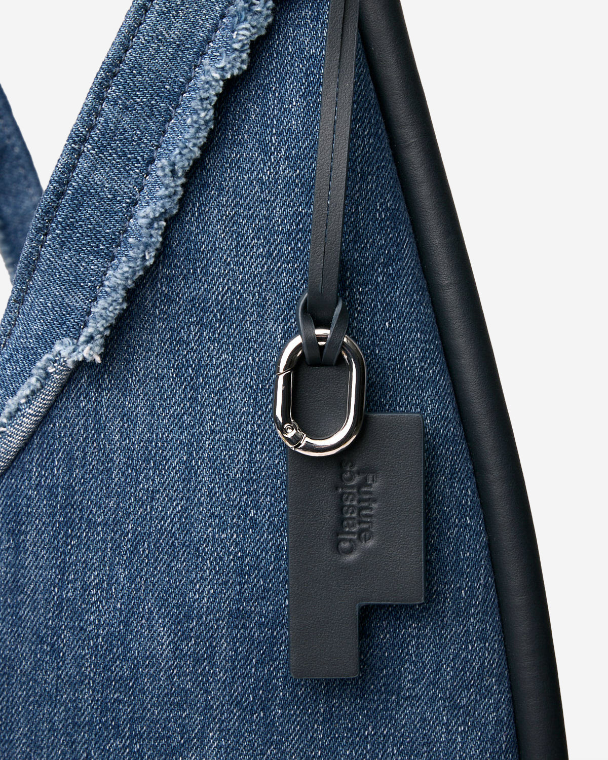 Mid Indigo Large Teardrop Denim Hobo Womens Large Shoulder Bag Denim Indigo 