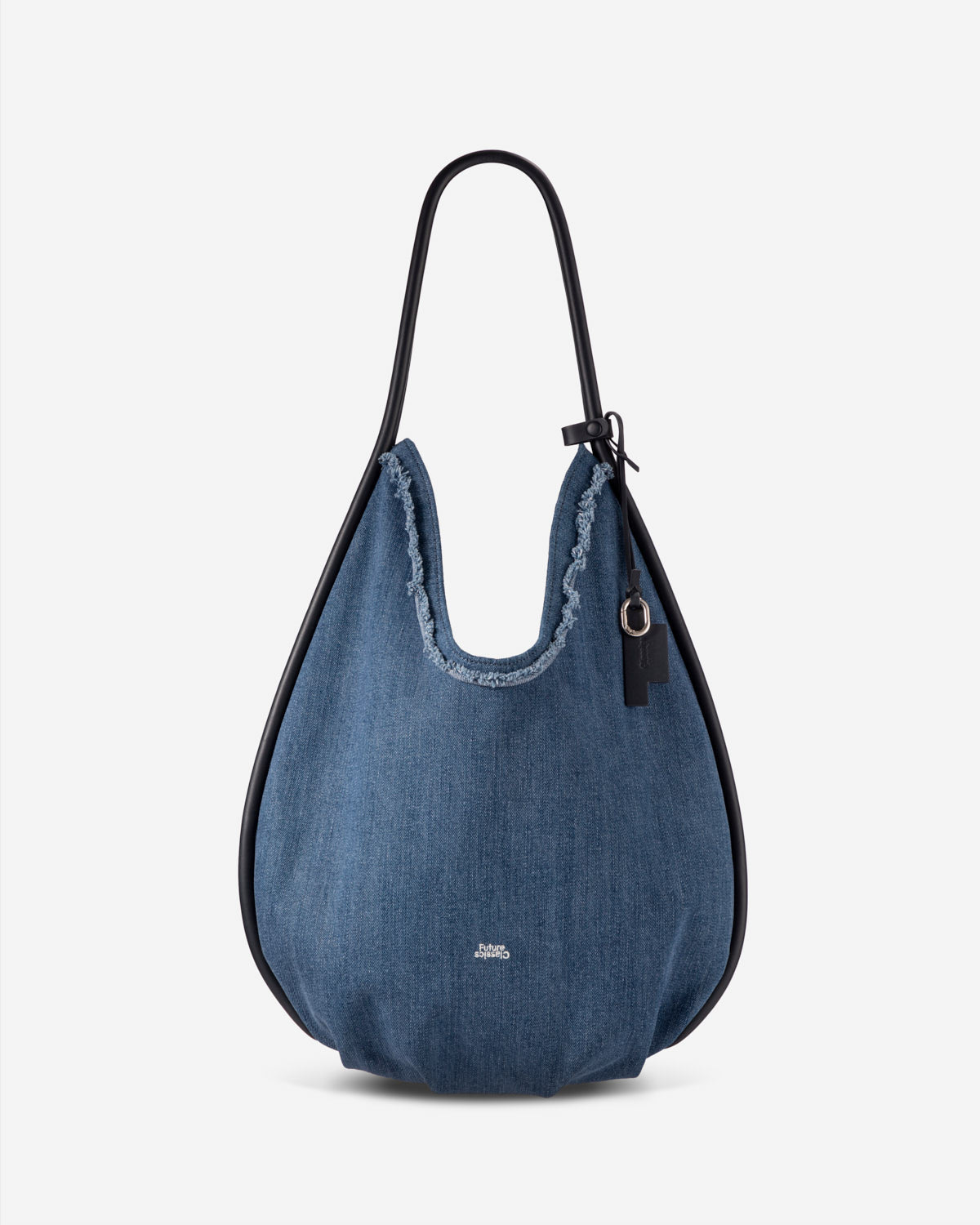 Mid Indigo Large Teardrop Denim Hobo Womens Large Shoulder Bag Denim Indigo 