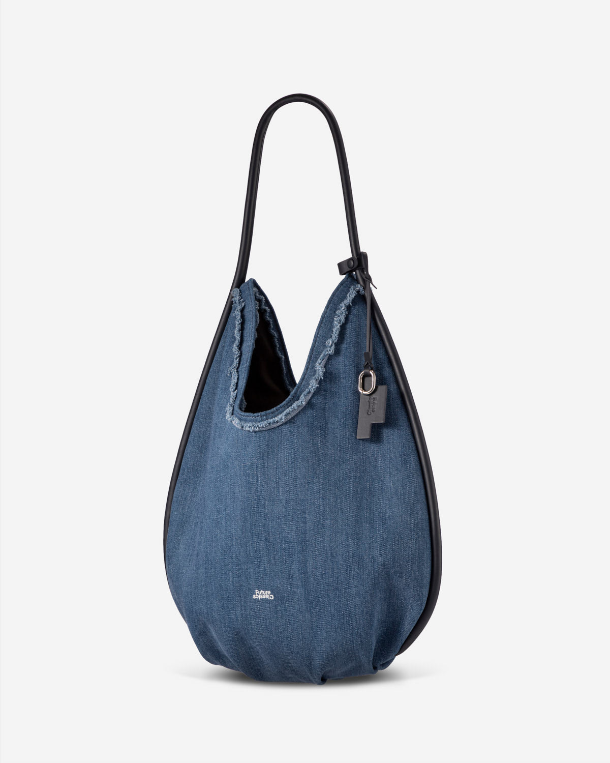 Mid Indigo Large Teardrop Denim Hobo Womens Large Shoulder Bag Denim Indigo 