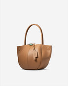 Caramel Small Pot Nappa Bucket Womens Small Leather Bucket Handbag Brown 