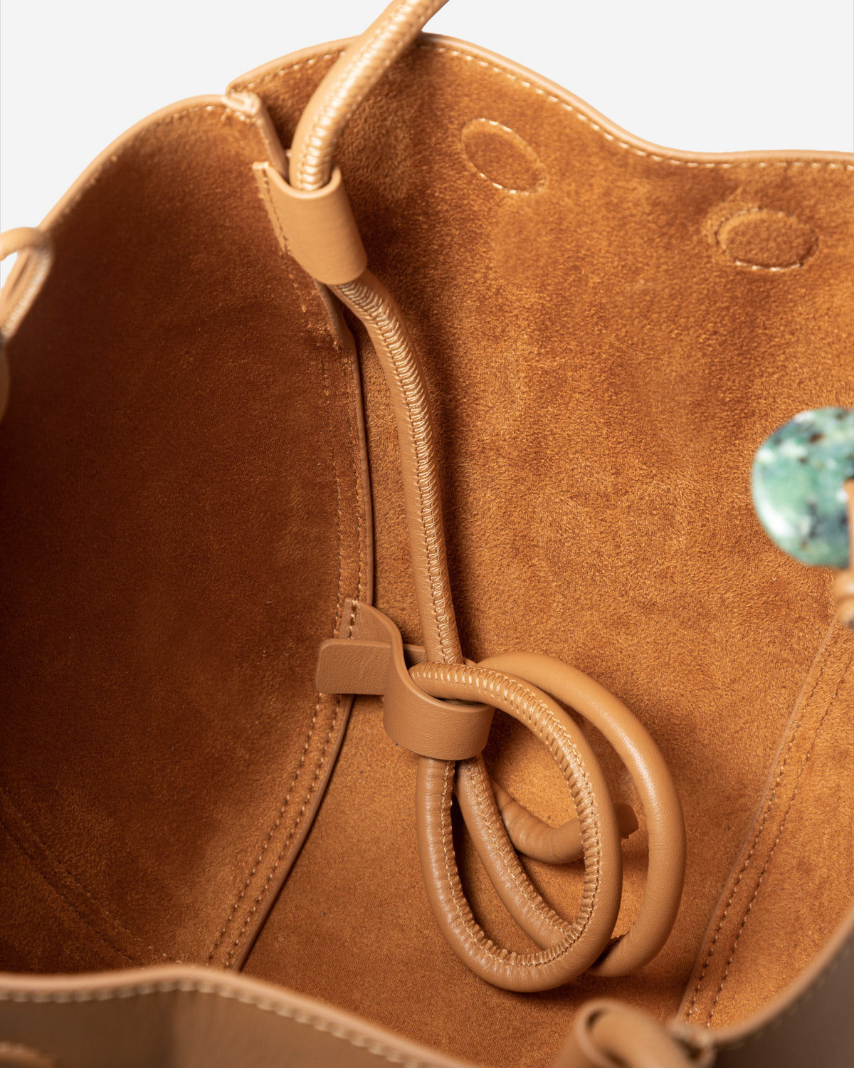 Caramel Small Pot Nappa Bucket Womens Small Leather Bucket Handbag Brown 