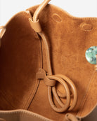 Caramel Small Pot Nappa Bucket Womens Small Leather Bucket Handbag Brown 