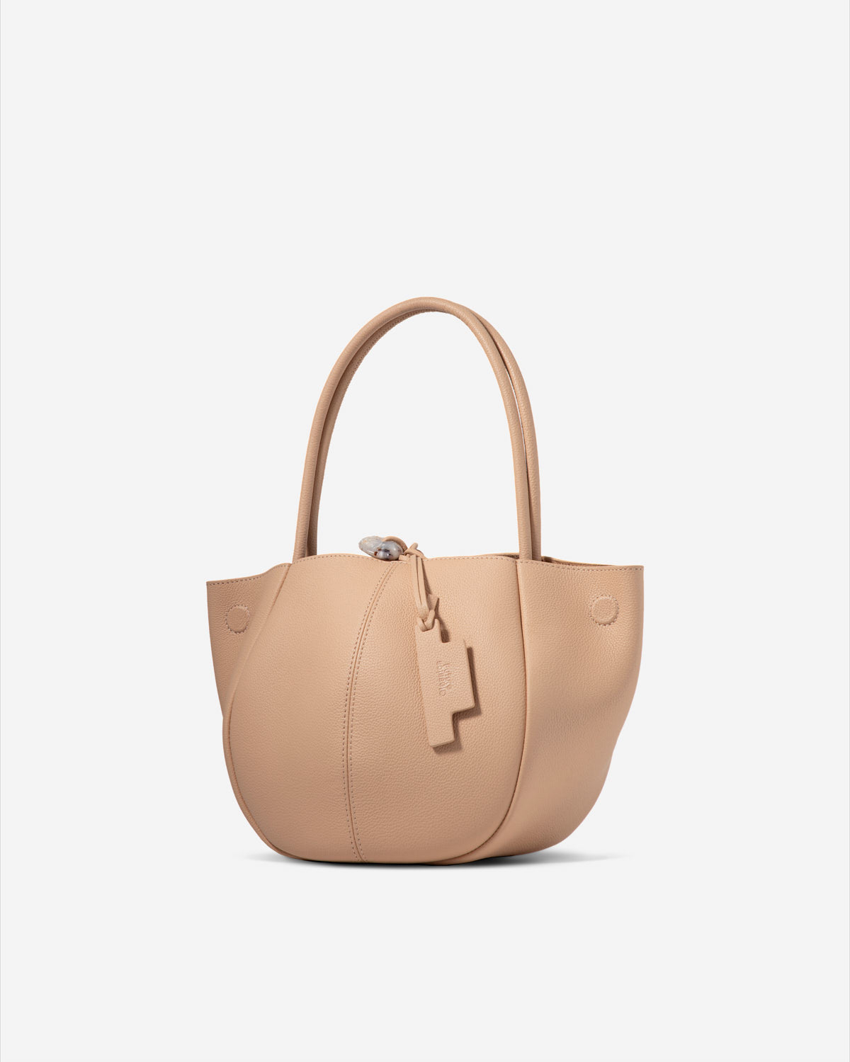 Honey Peach Small Pot Pebble Bucket Womens Small Leather Peach Shoulder Bag 