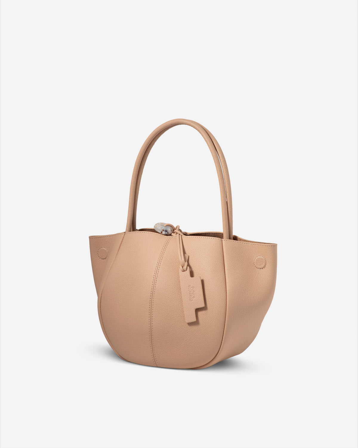 Honey Peach Small Pot Pebble Bucket Womens Small Leather Peach Shoulder Bag 