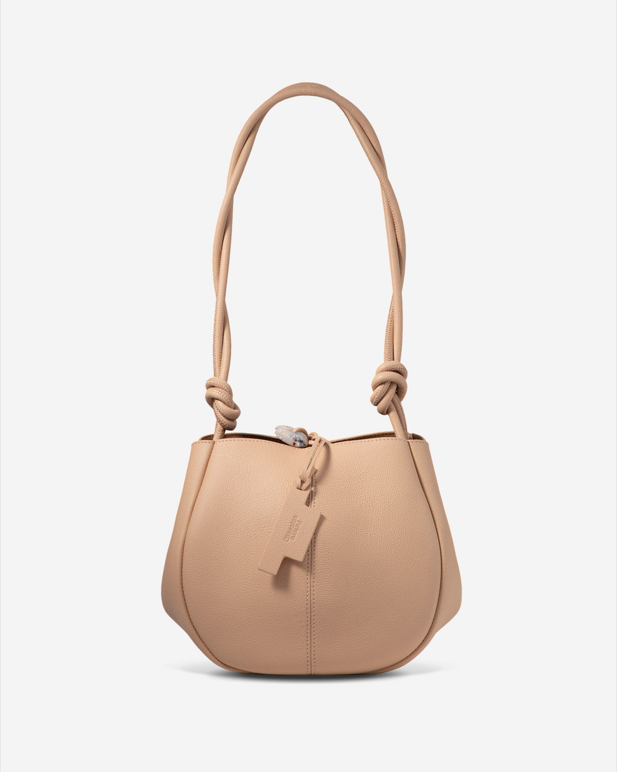 Honey Peach Small Pot Pebble Bucket Womens Small Leather Peach Shoulder Bag 