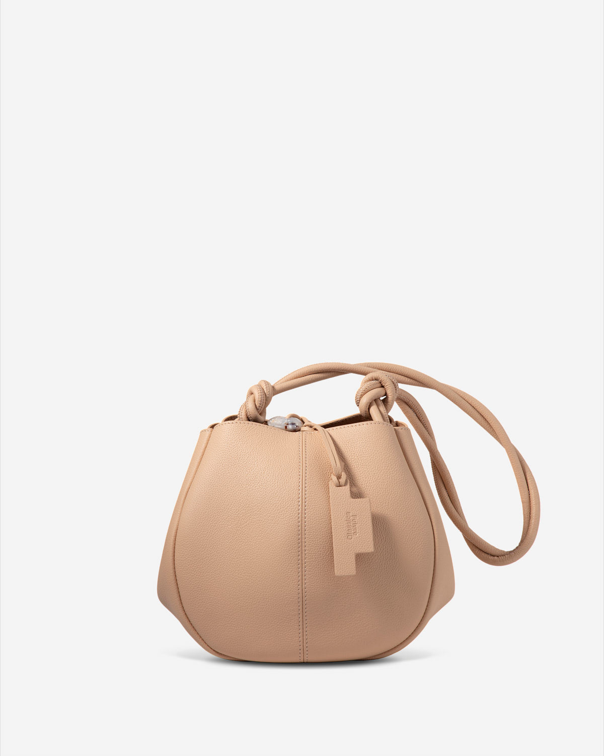 Honey Peach Small Pot Pebble Bucket Womens Small Leather Peach Shoulder Bag 