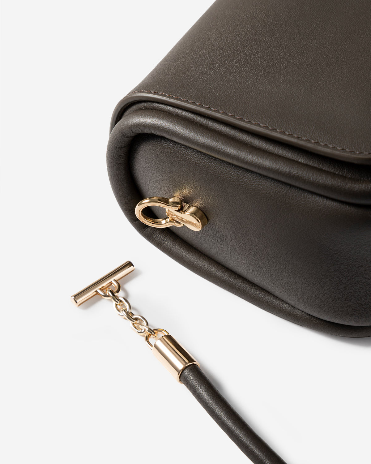 Dk Brown Mini Loaf Nappa Crossbody Womens Mini Leather Crossbody Bag Brown Leather 