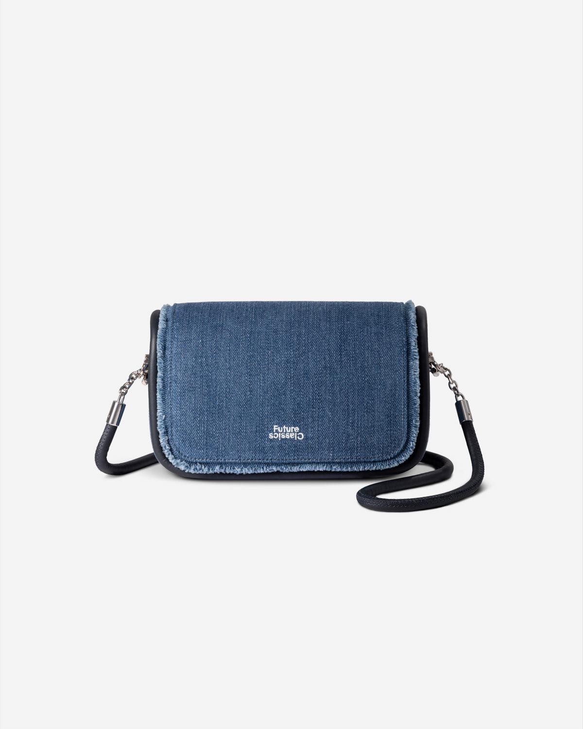 Mid Indigo Mini Loaf Denim Crossbody Womens Small Denim Indigo Crossbody Bag 