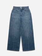 Mid Indigo Loose Fit Jeans Mid-Indigo Womens Denim Wash Indigo Jeans Wide Leg Jeans 