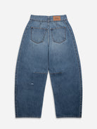 Mid Indigo Round Jeans Womens Barrel Leg Jeans Womens Light Wash Denim Pants 