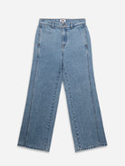 Lt Indigo Twisted Panel Jeans Womens Light Wash Indigo Straight Leg Denim Jeans 