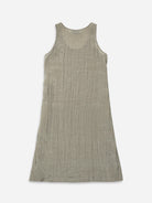 Desert Sage Crinkle Slit DressWomens Sleeveless Long Dress Crinkle Cut Texture Womens Long Dress 