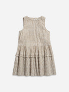 Seedpearl/Desert Sand Stripe Striped Layer Dress Womens Sleeveless Woven Striped Top 
