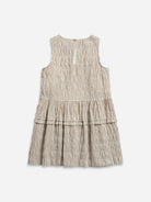 Seedpearl/Desert Sand Stripe Striped Layer Dress Womens Sleeveless Woven Striped Top 