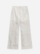 Offwhite Patchwork Oeuvres Pants Womens White Patchwork Cotton Woven Pants Womens Summer Pants 