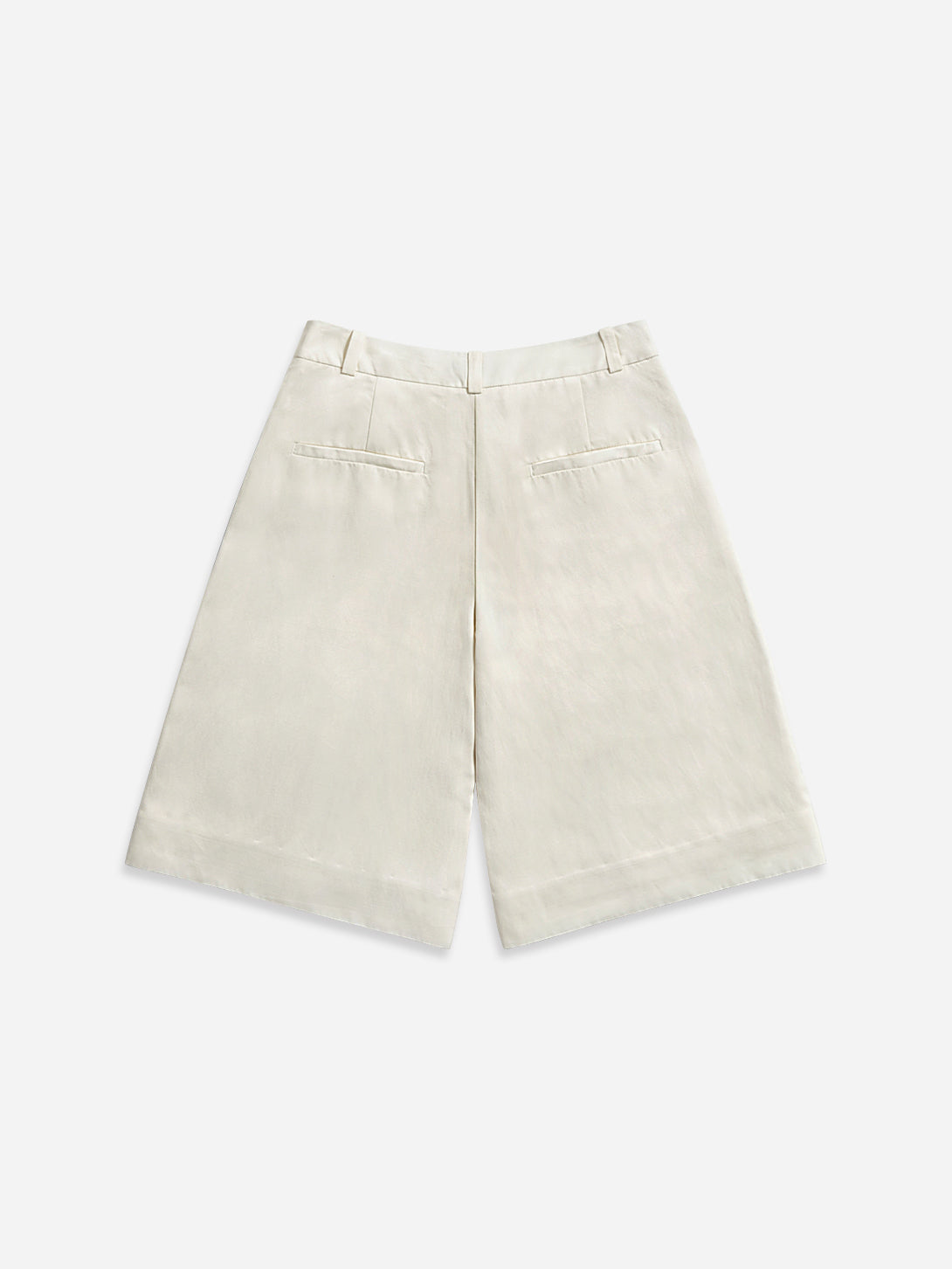 Offwhite Front Slits Tailored Shorts Womens Pleated White Shorts Womens Wide Leg Shorts 