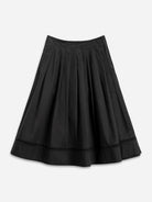 Moonless Night Pleated Flare Skirt Womens Mid Length Lightweight Skirt Stitch Design