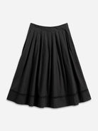 Moonless Night Pleated Flare Skirt Womens Mid Length Lightweight Skirt Stitch Design
