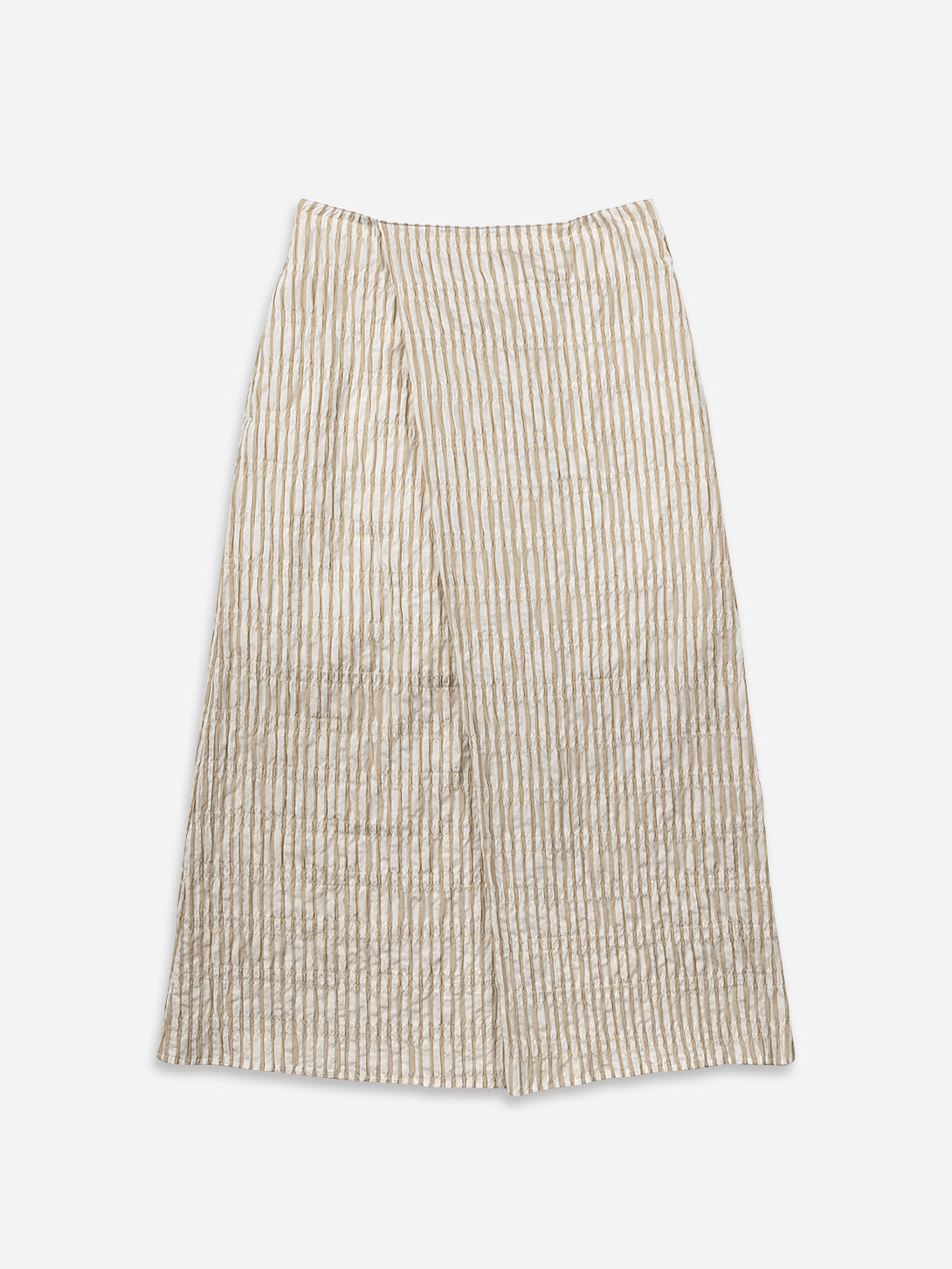 Seedpearl/Desert Sand Stripe Striped Overlap Skirt Womens Long Lightweight Brown Striped Skirt 