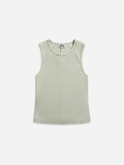 Soft Jade Shoulder Yoked Tank Top Womens Cotton Tank Top Textured Sleeveless Shirt 