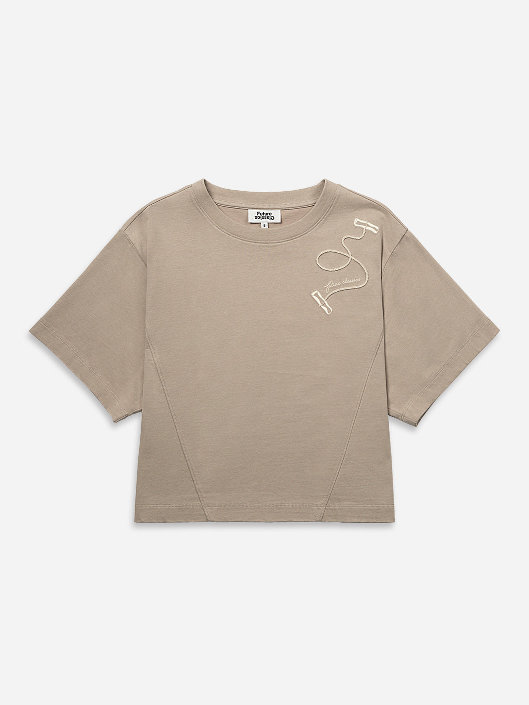 Studio Clay Clay Cutter Boxy Tee Womens Relax Fit Tee Short Sleeve Embroidered Boxy Shirt 