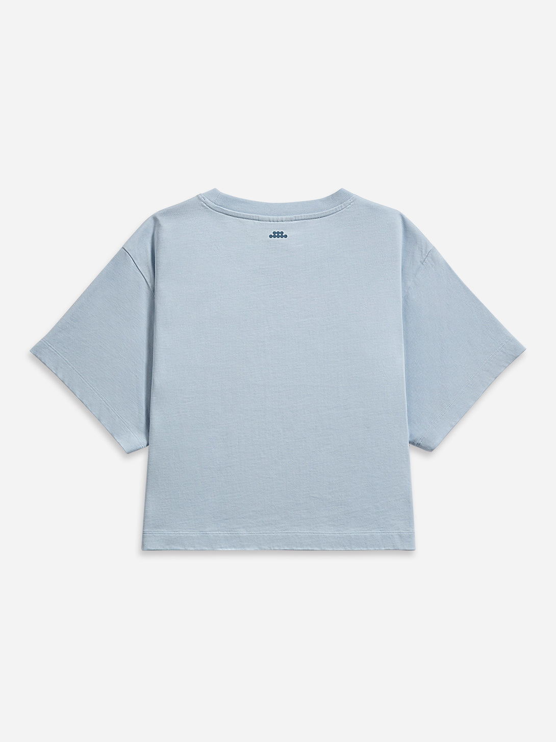 Soft Blue Clay Cutter Boxy Tee Womens Relax Fit Tee Short Sleeve Embroidered Boxy Shirt 