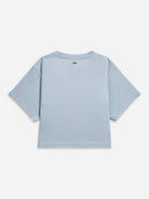 Soft Blue Clay Cutter Boxy Tee Womens Relax Fit Tee Short Sleeve Embroidered Boxy Shirt 