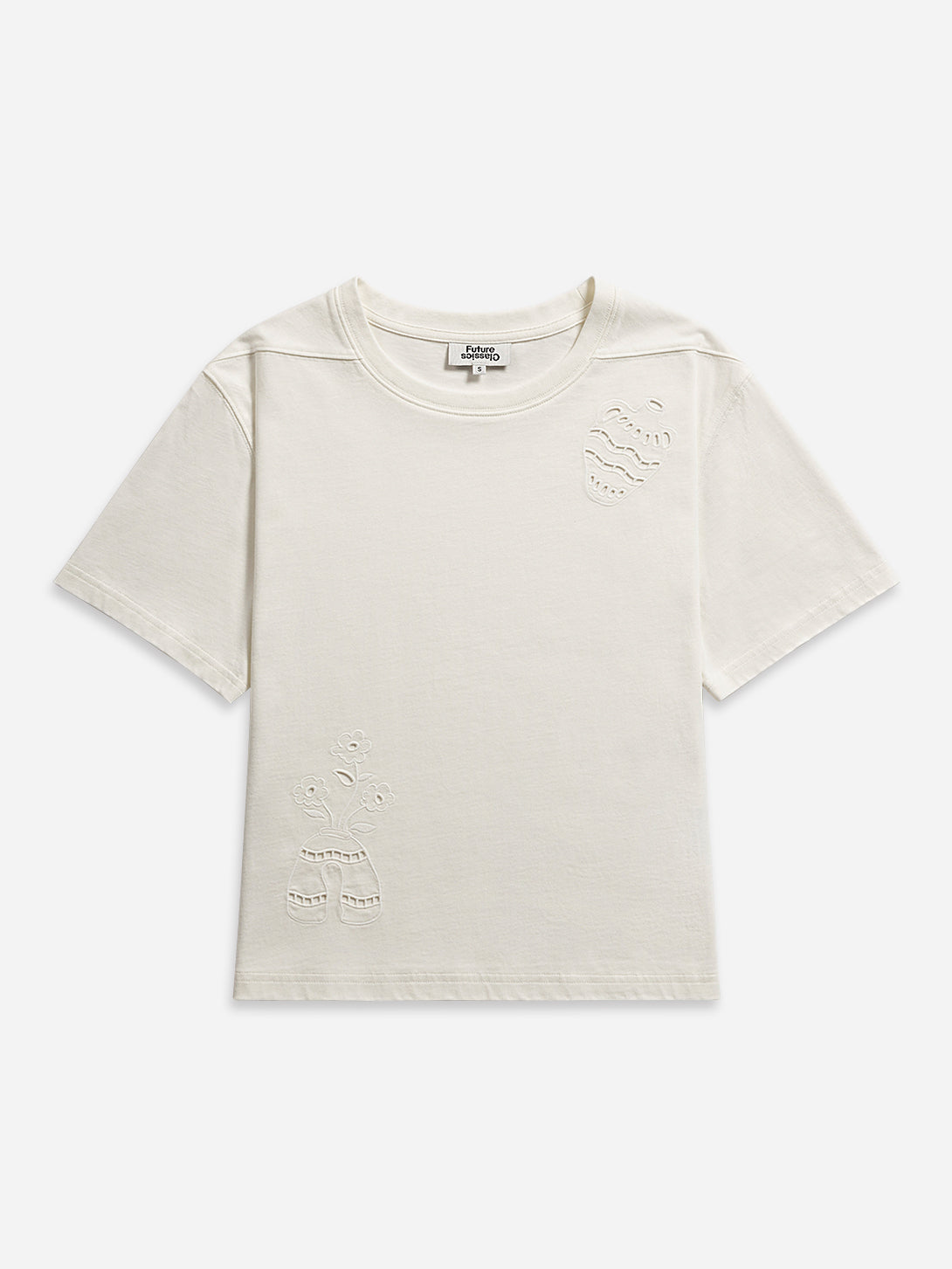 Offwhite Stencils Tee Womens Short Sleeve Cotton Tee Shirt Etched In Design 