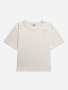 Offwhite Stencils Tee Womens Short Sleeve Cotton Tee Shirt Etched In Design 