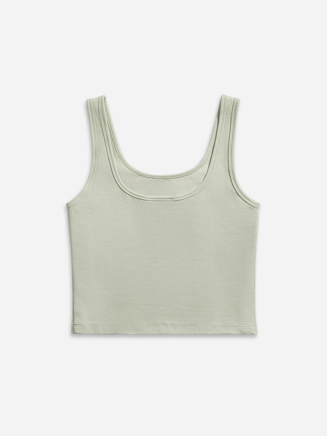 Soft Jade Essential Rib Tank Womens Cropped Cotton Tank Top Shirt 