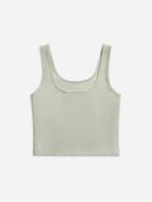 Soft Jade Essential Rib Tank Womens Cropped Cotton Tank Top Shirt 