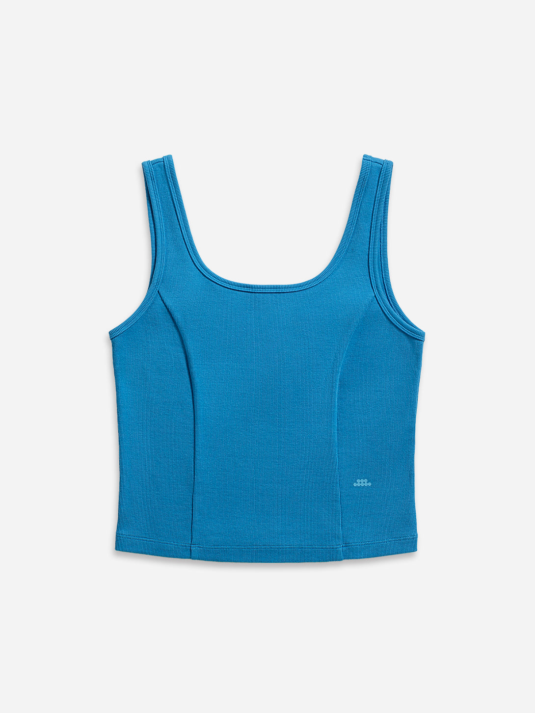 Brilliant Blue Essential Rib Tank Womens Cropped Cotton Tank Top Shirt 