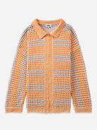 Apricot Stripe Striped Cocoon Cardigan Womens Knit Collared Light Cardigan Striped Pattern 