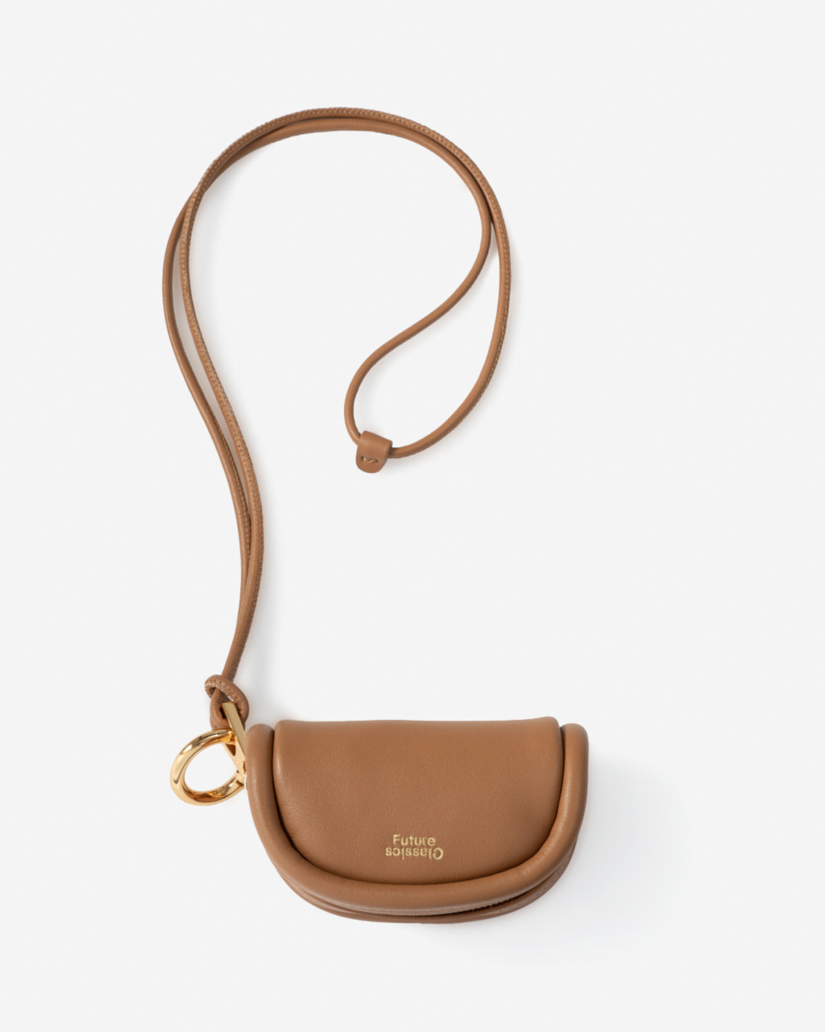 Caramel Micro Loaf Nappa Zip Pouch Womens Small Leather Zip Pouch Small Accessories 