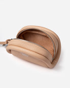 Honey Peach Micro Loaf Pebble Zip Pouch Womens Mini Leather Small Accesory Zip Pouch 