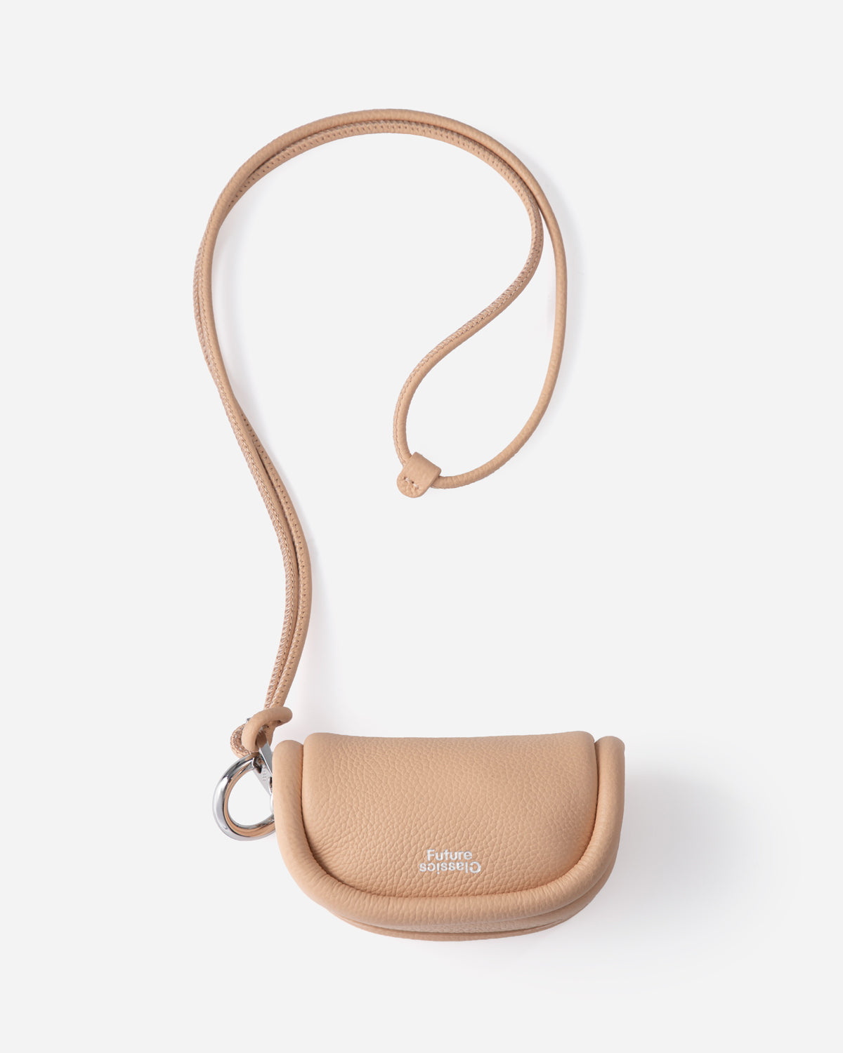 Honey Peach Micro Loaf Pebble Zip Pouch Womens Mini Leather Small Accesory Zip Pouch 